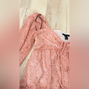 Forever 21 Blush Floral Long Sleeve Dress